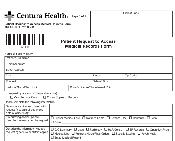 MyCenturaHealth Accessing Your Medical Records